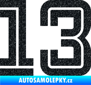 Samolepka Startovní číslo 13 typ 7 Ultra Metalic černá