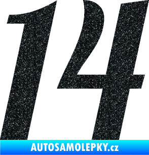 Samolepka Startovní číslo 14 typ 3      Ultra Metalic černá