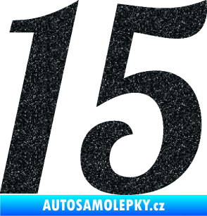 Samolepka Startovní číslo 15 typ 3      Ultra Metalic černá