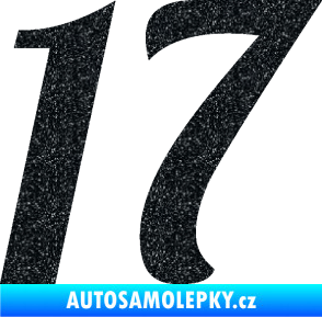 Samolepka Startovní číslo 17 typ 3        Ultra Metalic černá