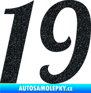 Samolepka Startovní číslo 19 typ 3          Ultra Metalic černá