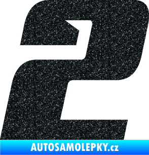 Samolepka Startovní číslo 2 typ 6 Ultra Metalic černá