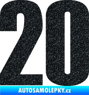 Samolepka Startovní číslo 20 typ 2       Ultra Metalic černá