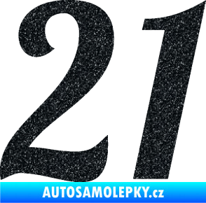 Samolepka Startovní číslo 21 typ 3 Ultra Metalic černá