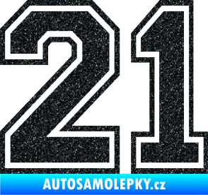 Samolepka Startovní číslo 21 typ 4 Ultra Metalic černá