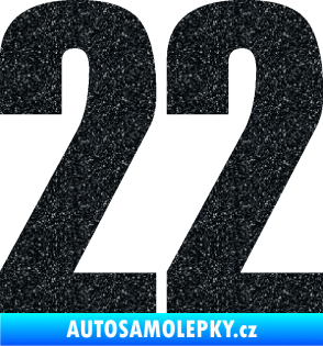 Samolepka Startovní číslo 22 typ 2         Ultra Metalic černá