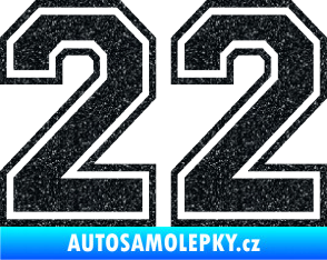 Samolepka Startovní číslo 22 typ 4 Ultra Metalic černá
