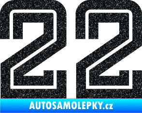 Samolepka Startovní číslo 22 typ 7 Ultra Metalic černá