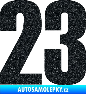 Samolepka Startovní číslo 23 typ 2          Ultra Metalic černá
