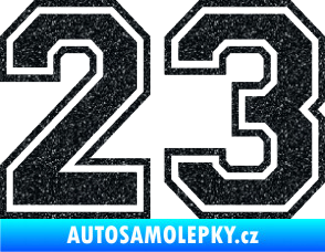 Samolepka Startovní číslo 23 typ 4 Ultra Metalic černá