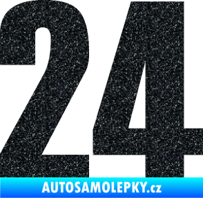 Samolepka Startovní číslo 24 typ 2      Ultra Metalic černá