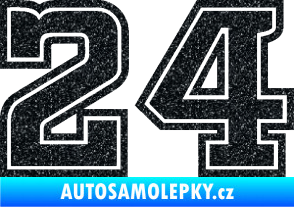 Samolepka Startovní číslo 24 typ 5 Ultra Metalic černá