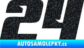 Samolepka Startovní číslo 24 typ 6 Ultra Metalic černá