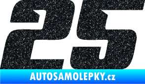 Samolepka Startovní číslo 25 typ 6 Ultra Metalic černá