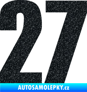 Samolepka Startovní číslo 27 typ 2     Ultra Metalic černá