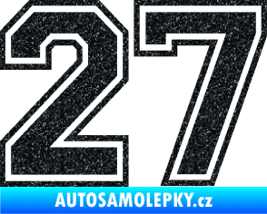 Samolepka Startovní číslo 27 typ 4 Ultra Metalic černá