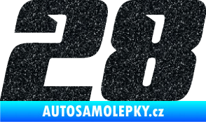 Samolepka Startovní číslo 28 typ 6 Ultra Metalic černá