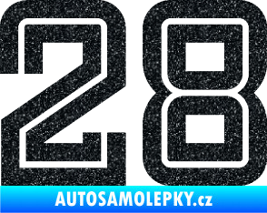 Samolepka Startovní číslo 28 typ 7 Ultra Metalic černá