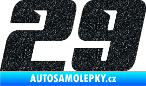 Samolepka Startovní číslo 29 typ 6 Ultra Metalic černá