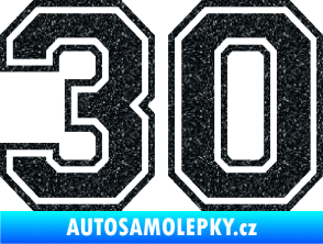 Samolepka Startovní číslo 30 typ 4 Ultra Metalic černá