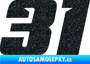 Samolepka Startovní číslo 31 typ 6 Ultra Metalic černá