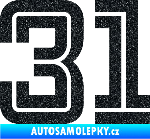 Samolepka Startovní číslo 31 typ 7 Ultra Metalic černá