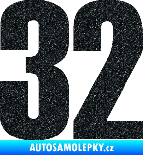 Samolepka Startovní číslo 32 typ 2     Ultra Metalic černá