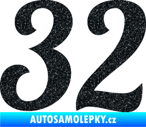 Samolepka Startovní číslo 32 typ 3 Ultra Metalic černá