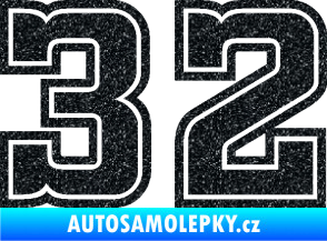 Samolepka Startovní číslo 32 typ 5 Ultra Metalic černá