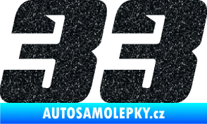 Samolepka Startovní číslo 33 typ 6 Ultra Metalic černá
