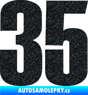 Samolepka Startovní číslo 35 typ 2  Ultra Metalic černá