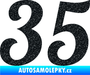 Samolepka Startovní číslo 35 typ 3 Ultra Metalic černá