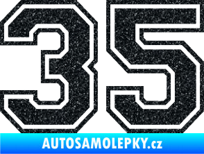 Samolepka Startovní číslo 35 typ 4 Ultra Metalic černá