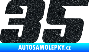 Samolepka Startovní číslo 35 typ 6 Ultra Metalic černá
