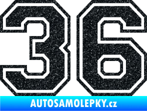 Samolepka Startovní číslo 36 typ 4 Ultra Metalic černá