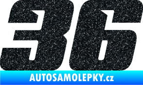 Samolepka Startovní číslo 36 typ 6 Ultra Metalic černá