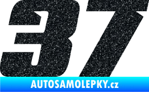 Samolepka Startovní číslo 37 typ 6 Ultra Metalic černá