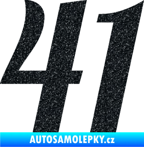Samolepka Startovní číslo 41 typ 3 Ultra Metalic černá