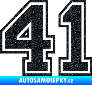 Samolepka Startovní číslo 41 typ 4 Ultra Metalic černá