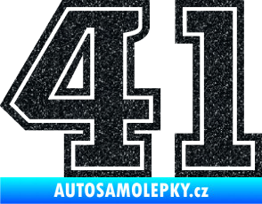 Samolepka Startovní číslo 41 typ 5 Ultra Metalic černá