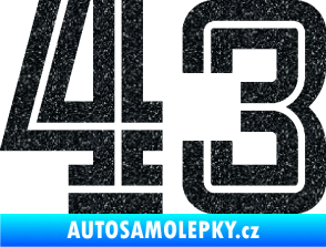 Samolepka Startovní číslo 43 typ 7 Ultra Metalic černá