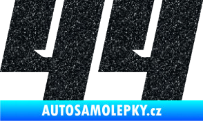 Samolepka Startovní číslo 44 typ 6 Ultra Metalic černá