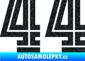 Samolepka Startovní číslo 44 typ 7 Ultra Metalic černá