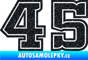 Samolepka Startovní číslo 45 typ 5 Ultra Metalic černá