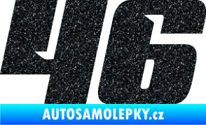 Samolepka Startovní číslo 46 typ 6 Ultra Metalic černá