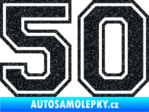 Samolepka Startovní číslo 50 typ 4 Ultra Metalic černá