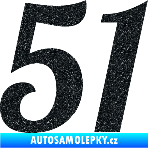 Samolepka Startovní číslo 51 typ 3 Ultra Metalic černá