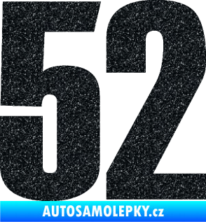 Samolepka Startovní číslo 52 typ 2  Ultra Metalic černá
