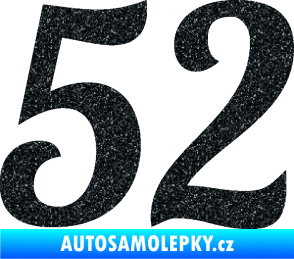 Samolepka Startovní číslo 52 typ 3 Ultra Metalic černá