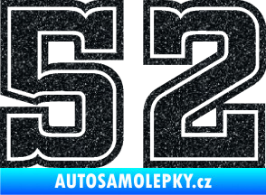Samolepka Startovní číslo 52 typ 5 Ultra Metalic černá